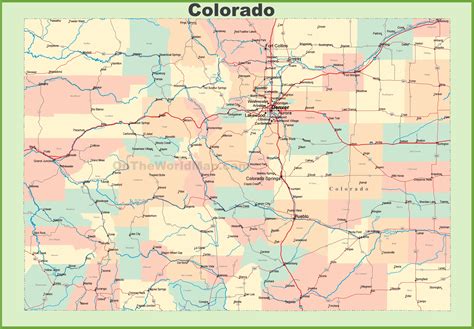 Colorado Map of Cities .